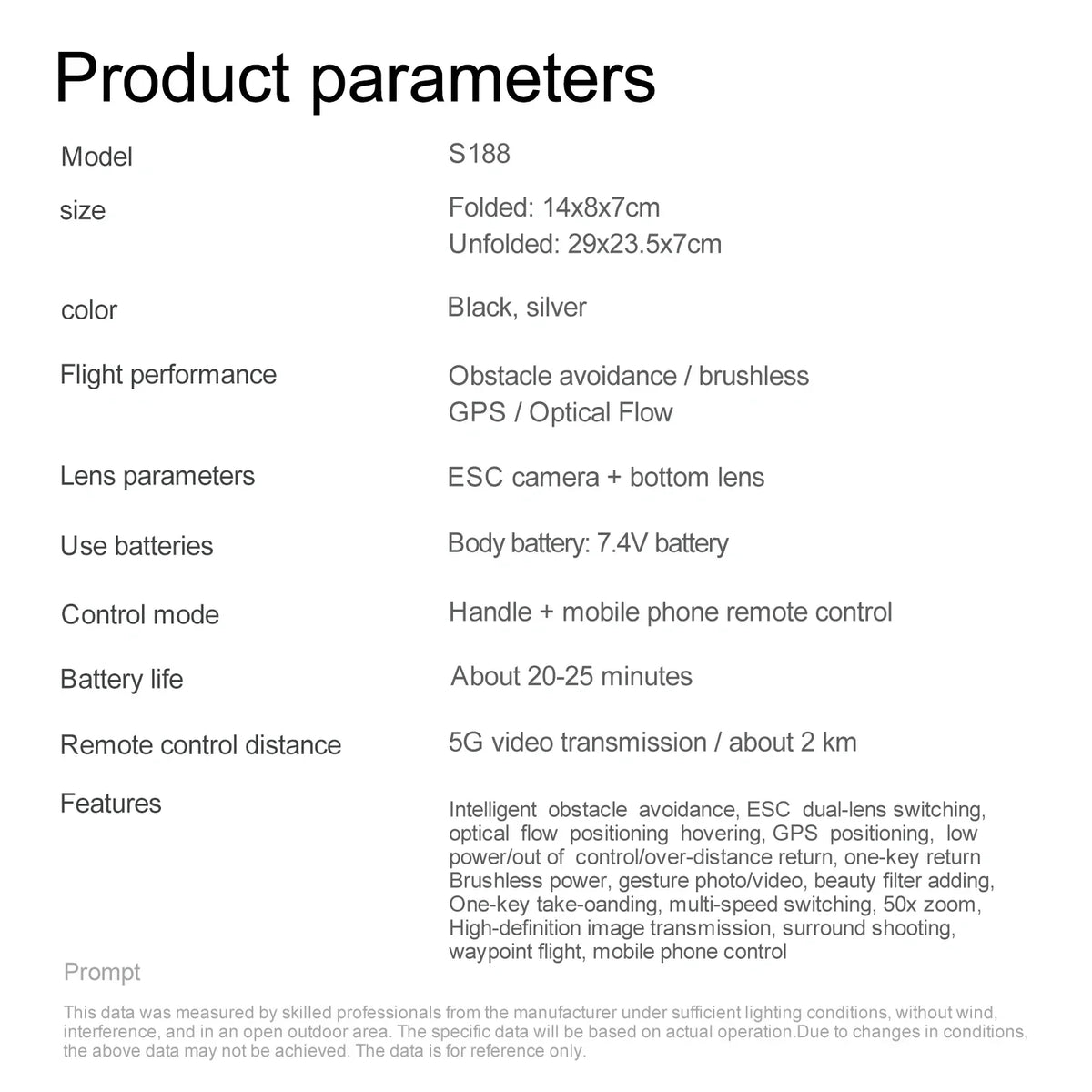 Dron S188 GPS 8K z kamerą 5G
